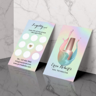 Nail Salon Polish Bottle Pastel Unicorn Splash Loyalty Card