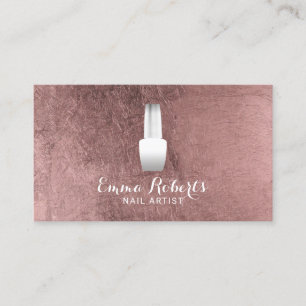 Nail Salon Polish Manicurist Rose Gold Foil Business Card