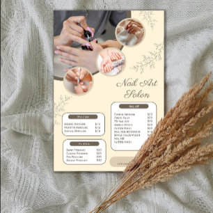Nail Salon Price List    Manicure Pedicure  Flyer