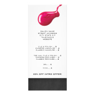 Nail Salon Price List Rack Cards