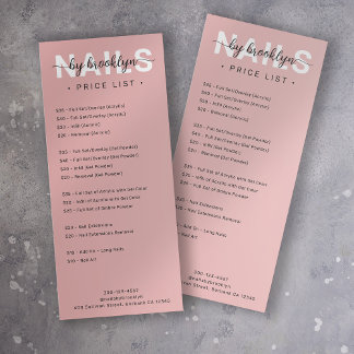 Nail Salon Price List Services Menu