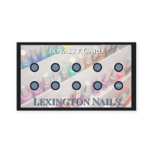 Nail Salon Punch Card Nail Loyalty Card Black