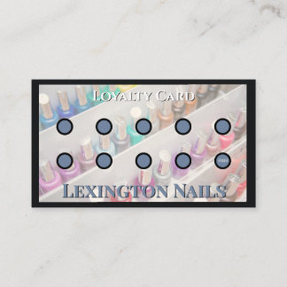 Nail Salon Punch Card Nail Loyalty Card Black
