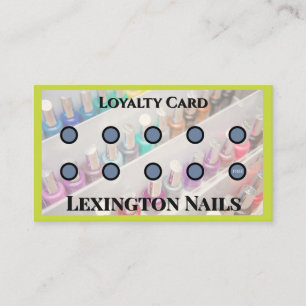 Nail Salon Punch Card Nail Loyalty Card Green