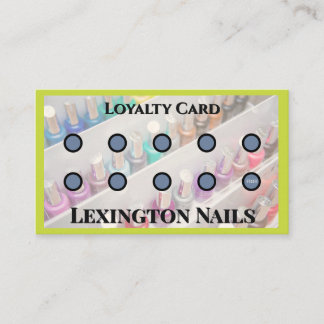 Nail Salon Punch Card Nail Loyalty Card Green