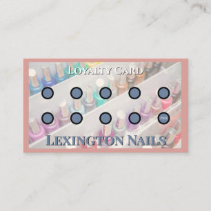 Nail Salon Punch Card Nail Loyalty Card Pink