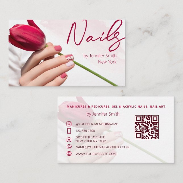 Nail Salon QR code business card (Front/Back)