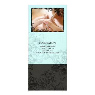 Nail Salon Services Price List {Teal Blue} Rack Card