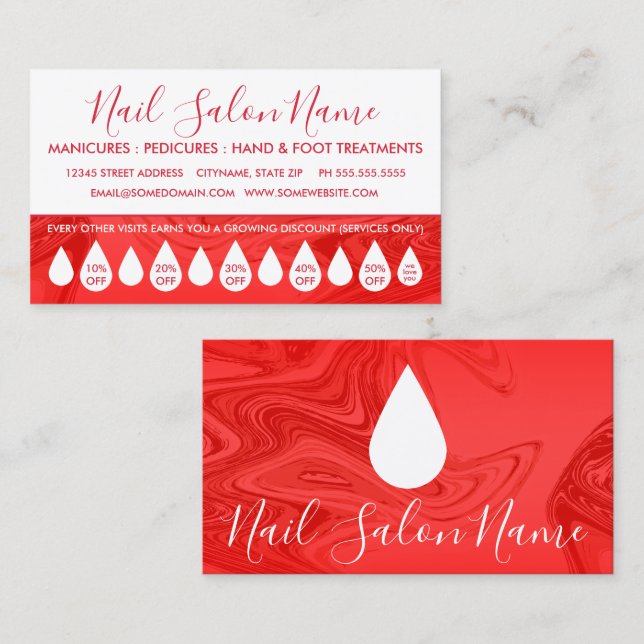 nail salon swirl progressive discount loyalty (Front/Back)