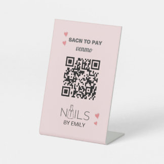 Nail Salon Venmo QR Code Payment | Scan to Pay  Pedestal Sign