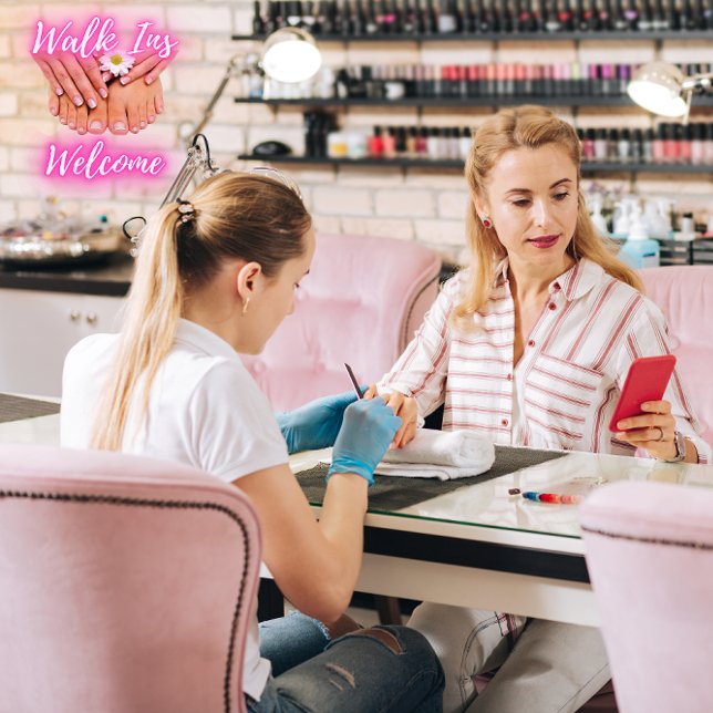Nail Salon Walk Ins Welcome Hands Nails Feet Window Cling (Creator Uploaded)