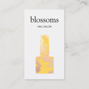 Nail Salon Yellow Gold Glitter Business Card