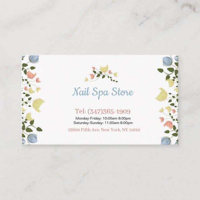 Nail Spa Business Cards (Front)