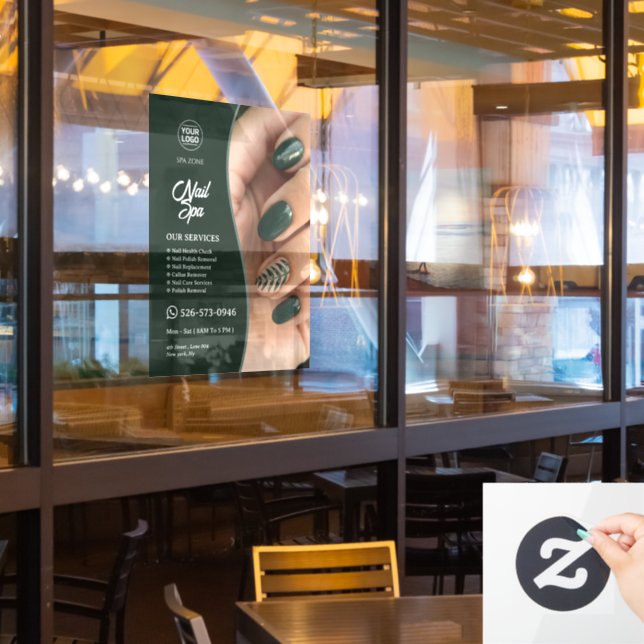Nail Spa Custom Window Cling (Restaurant Window)