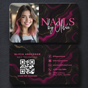 Nail Specialist Photo QR Code Business Card