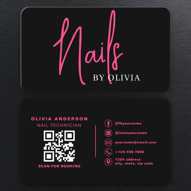 Nail Specialist QR Code Business Card (Creator Uploaded)