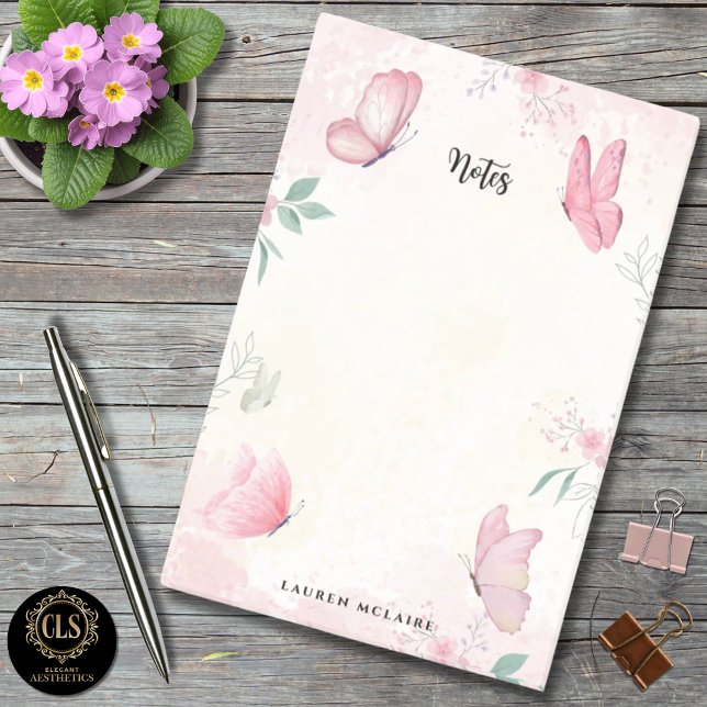 Nail Studio Custom Pink Butterflies Post-it Notes (Creator Uploaded)