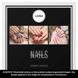 Nail Studio Elegant Photo Collage Logo Window Cling