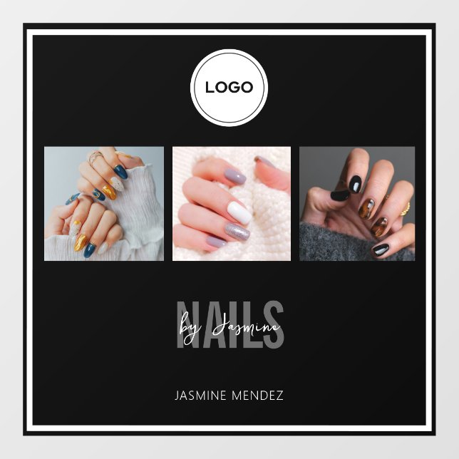 Nail Studio Elegant Photo Collage Logo  Window Cling (Sheet)