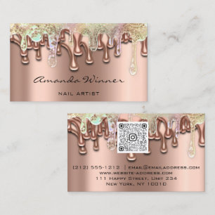Nail Studio lDrip Rose QR Code Logo Wax Body Soap Business Card