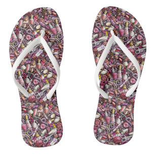 Nail Studio Pattern Flip Flops