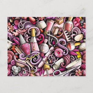 Nail Studio Pattern Holiday Postcard