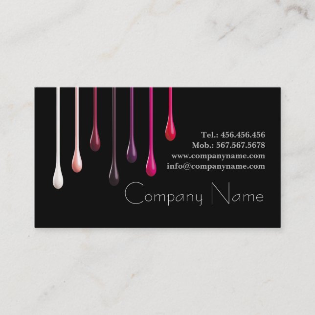 Nail Stylist / Professional Manicure Specialist Business Card (Front)