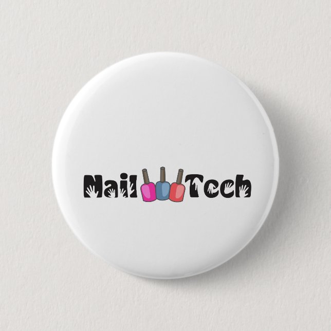 NAIL TECH 6 CM ROUND BADGE (Front)