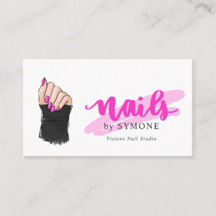 Nail Tech Artist   Nails Designer Pretty Salon Bus Business Card