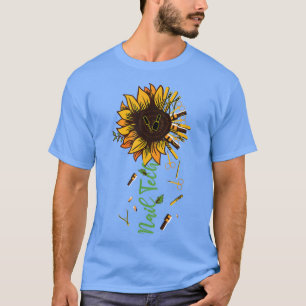 Nail Tech artist Sunflower funny nails boss salon T-Shirt