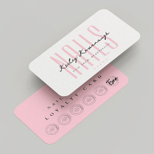 Nail Tech Beauty Salon Pink Punch Loyalty Card