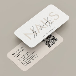 Nail Tech Beauty Salon Sand Manicurist Minimal Business Card