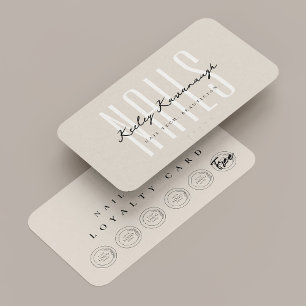 Nail Tech Beauty Sand Logo Punch Loyalty Card 