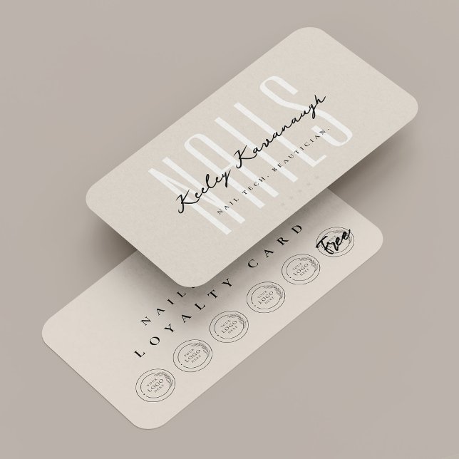 Nail Tech Beauty Sand Logo Punch Loyalty Card  (Nail Tech Beauty Sand Logo Punch Loyalty Card
)