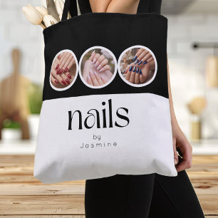 Nail Tech Black And White 3 Photo Promotional  Tote Bag