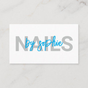 Nail Tech Blue White Business Card