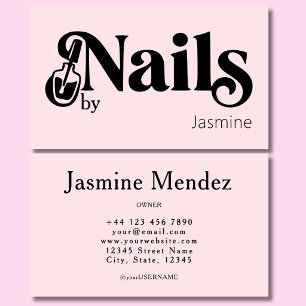 Nail Tech Blush Pink Professional Manicurie Salon Business Card