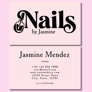 Nail Tech Blush Pink Professional Manicurie Salon Business Card