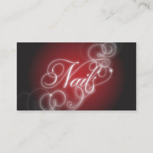 Nail Tech Business Card Elegant Flourish Glow