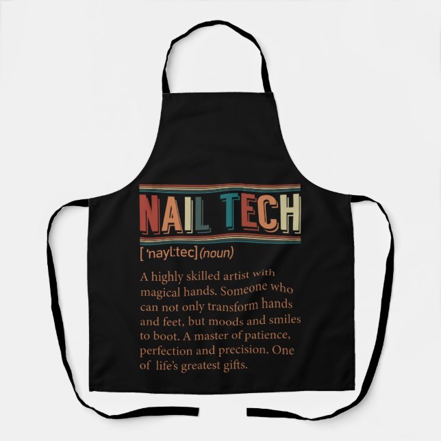 Nail Tech Definition Retro Nail Tech Apron (Front)