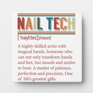 Nail Tech Definition Retro Nail Tech Plaque