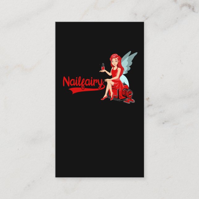 Nail Tech Fairy Cosmetics Nail Technician Manicuri Business Card (Front)