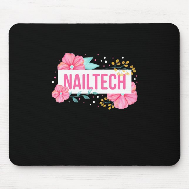 Nail Tech Flower Mouse Mat (Front)
