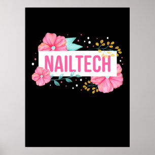 Nail Tech Flower Poster