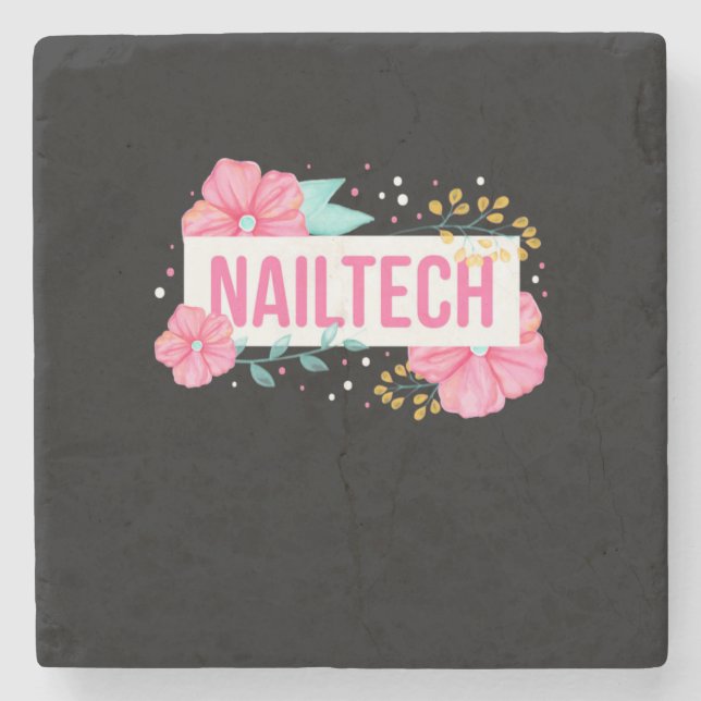 Nail Tech Flower Stone Coaster (Front)