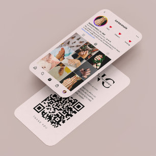 Nail Tech Manicurist Light Pink Instagram Modern  Business Card