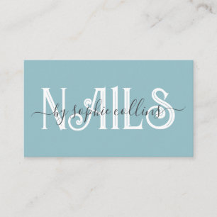 Nail Tech Nail Art Blue Business Card