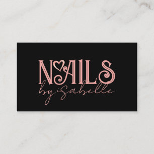 Nail Tech Nail Art Pink Black Business Card