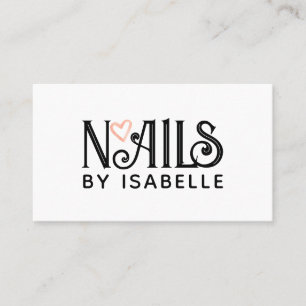 Nail Tech Nail Art Pink Logo Black Business Card