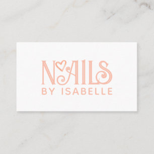 Nail Tech Nail Art Pink Logo Business Card